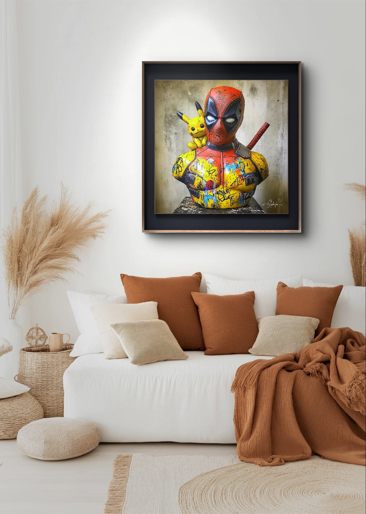 DEADPOOL X PIKACHU  -  Tirage d'art unique encadré