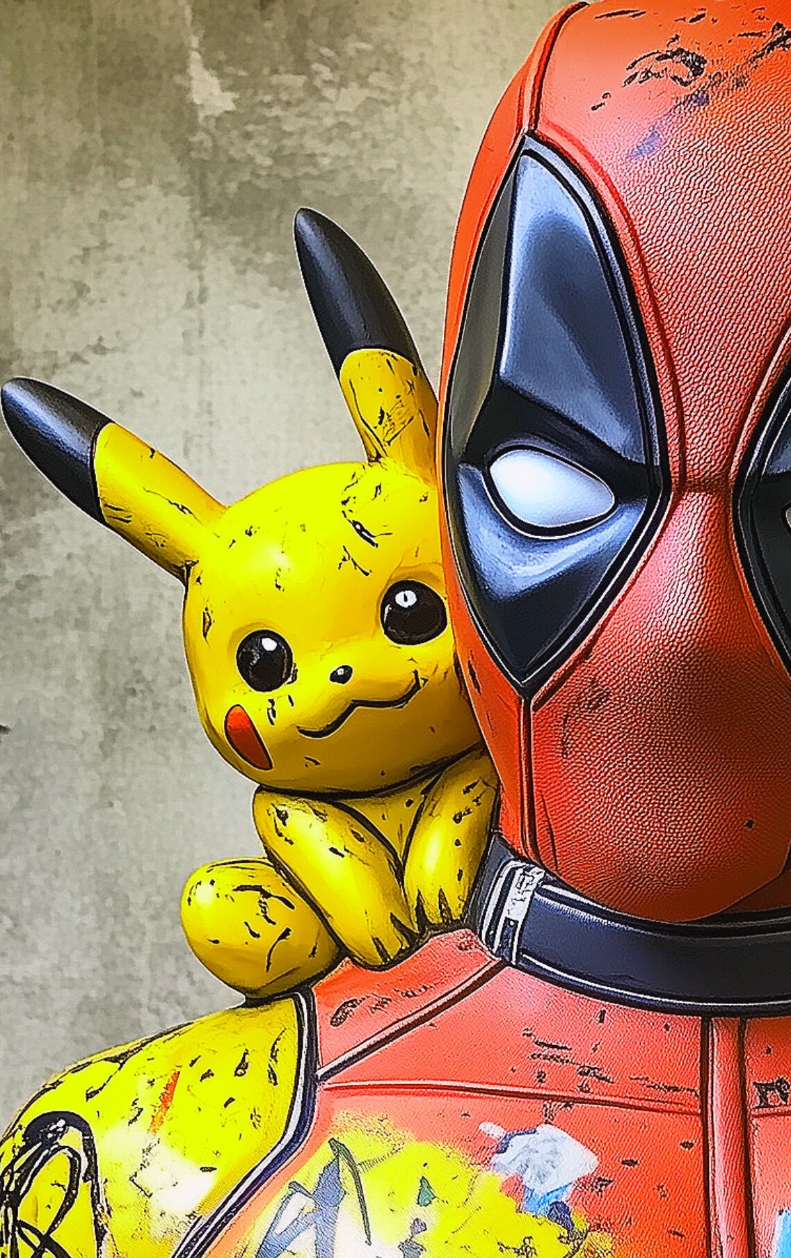 DEADPOOL X PIKACHU  -  Tirage d'art unique encadré